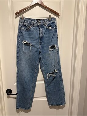BDG Boyfriend Ripped Blue Jeans button fly